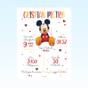 Quadretto nascita bimbo - Topolino