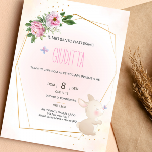 Invito Coniglietto Elegance