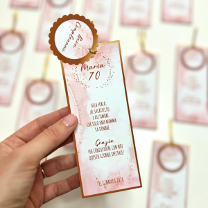 Segnaposto con Tag - Oro e Rosa Antico