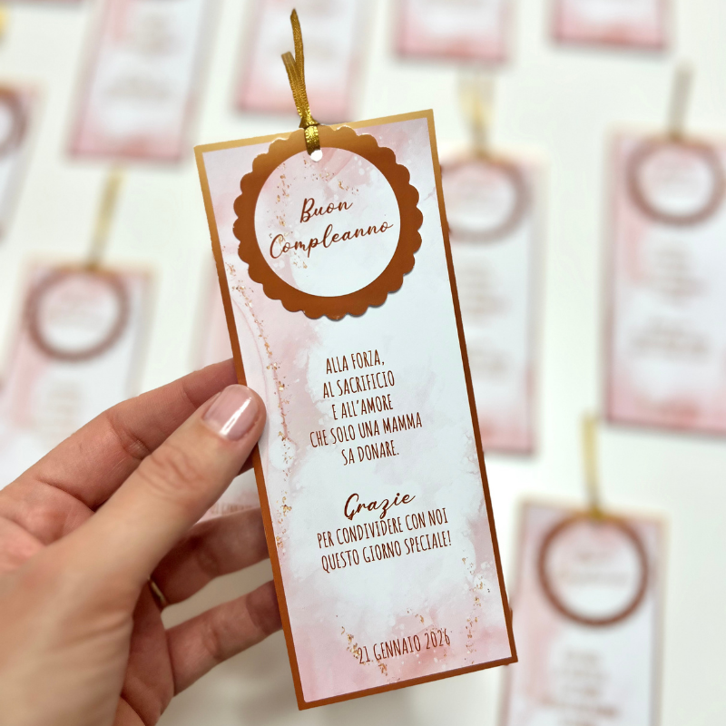 Segnaposto con Tag - Oro e Rosa Antico