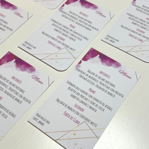 Menu Fucsia e Oro